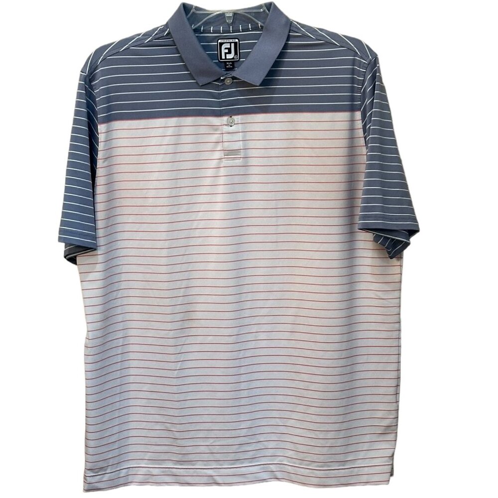 FootJoy (FJ) Striped Lisle Golf Polo Shirt Athletic Fit Size‎ XL